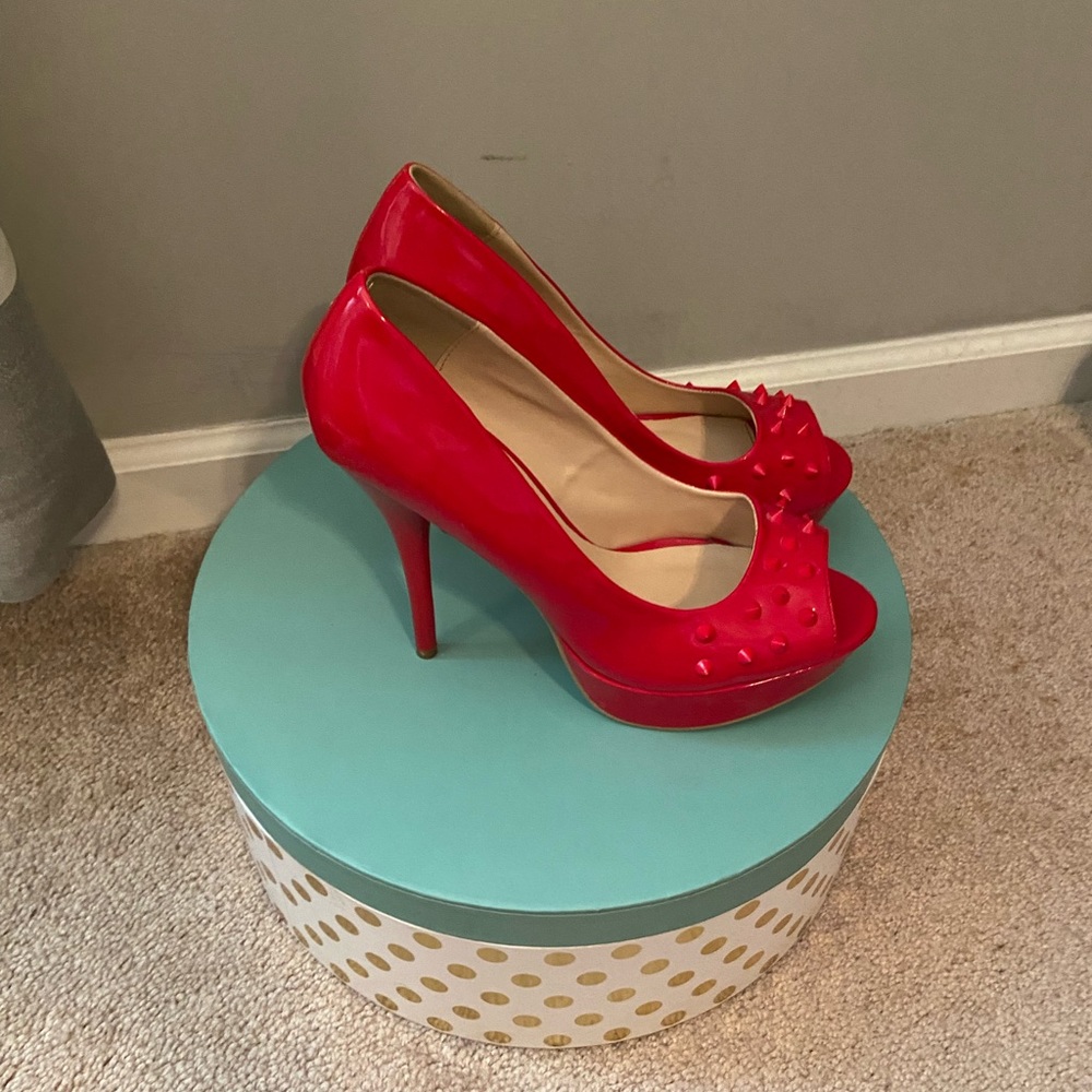 Bright Red/Rue 21 High Heels/Size 10